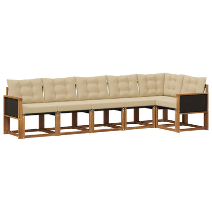 Utomhussoffset 6 st Naturlig och Beige