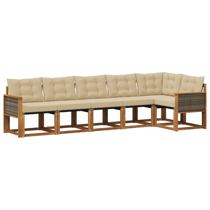 Utomhussoffset 6 st Naturlig och Beige