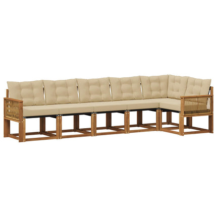 Utomhussoffset 6 st Naturlig och Beige