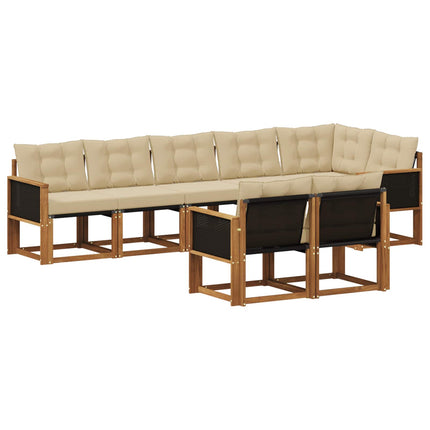 Utomhussoffset med kudde 8 pcs Naturlig och Beige