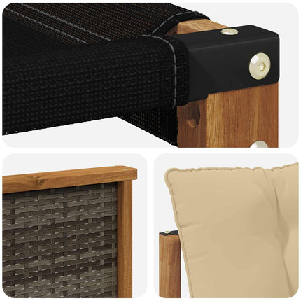 Utomhussoffset med kudde 7 pcs Naturlig och Beige