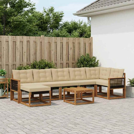 Utomhussoffset med kudde 8 pcs Naturlig och Beige