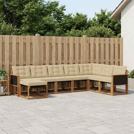 Utomhussoffset med kudde 8 pcs Naturlig och Beige