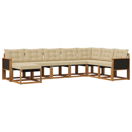 Utomhussoffset med kudde 8 pcs Naturlig och Beige