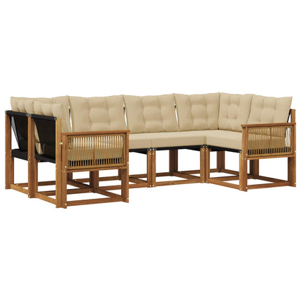 Utomhussoffset 6 pcs Naturlig och Beige