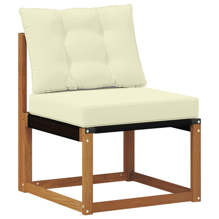 Utomhussoffset med kudde 7 pcs Naturlig och Grädde