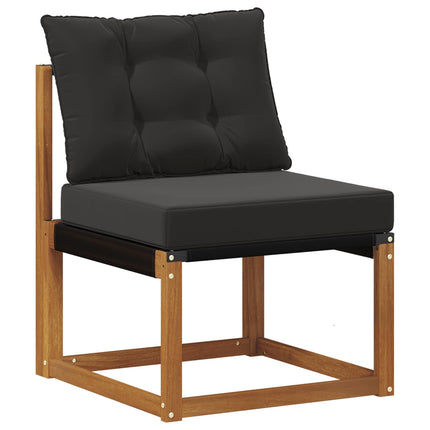 Utomhussoffset med kudde 7 pcs Naturlig och svart