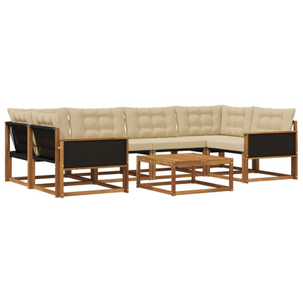 Utomhussoffset med kudde 7 pcs Naturlig och Beige