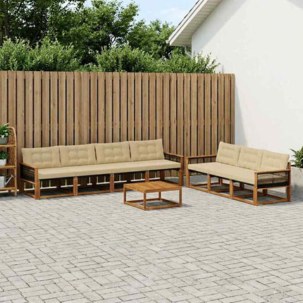 Utomhussoffset med kudde 8 pcs Naturlig och Beige