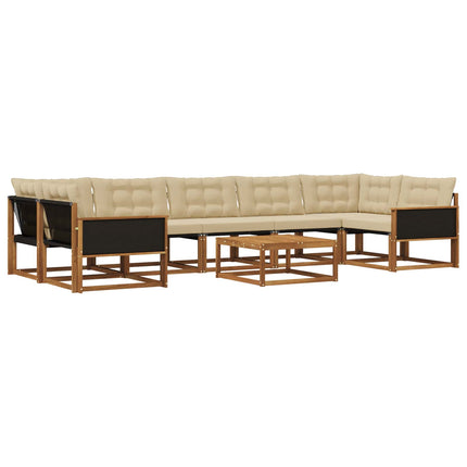 Utomhussoffset med kudde 8 pcs Naturlig och Beige