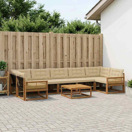 Utomhussoffset med kudde 8 pcs Naturlig och Beige