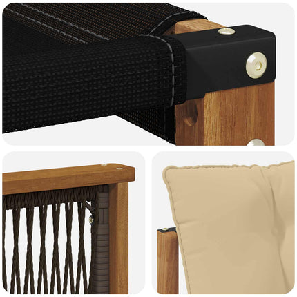Utomhussoffset med kudde 5 pcs Naturlig och Beige