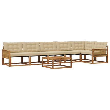 Utomhussoffset med kudde 7 pcs Naturlig och Beige