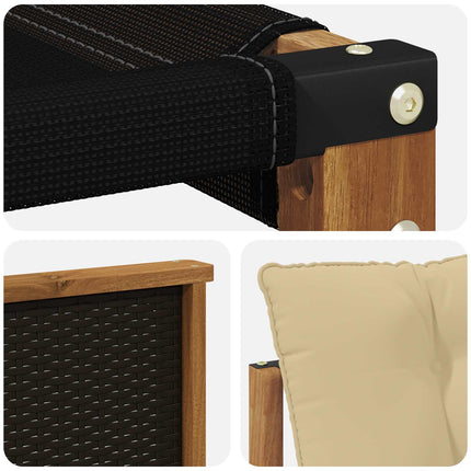 Utomhussoffset med kudde 7 pcs Naturlig och Beige