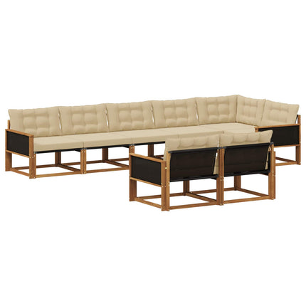 Utomhussoffset med kudde 8 pcs Naturlig och Beige