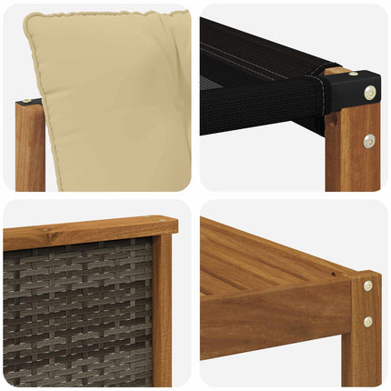 Utomhussoffset 7 pcs Naturlig och Beige Massivt Akaciaträ