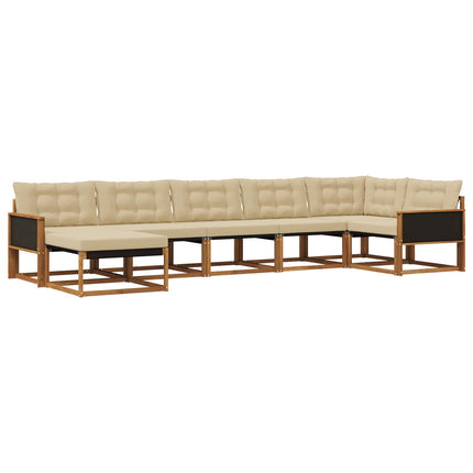 Utomhussoffset med kudde 7 pcs Naturlig och Beige