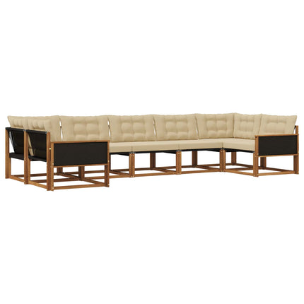 Utomhussoffset med kudde 7 pcs Naturlig och Beige