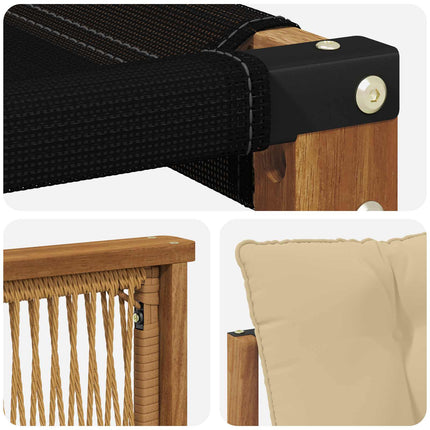 Utomhussoffset med kudde 7 pcs Naturlig och Beige