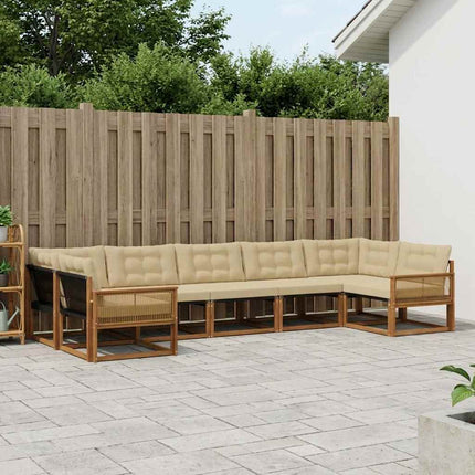 Utomhussoffset med kudde 7 pcs Naturlig och Beige
