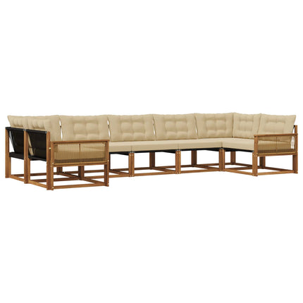 Utomhussoffset med kudde 7 pcs Naturlig och Beige