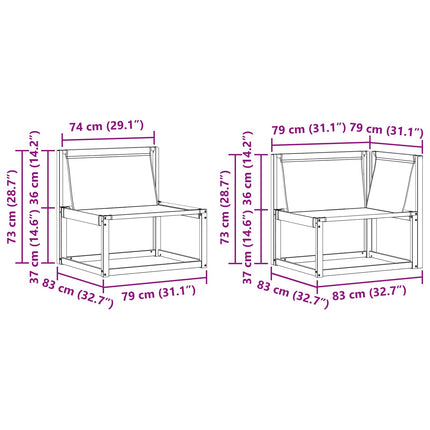 Utomhussoffset med kudde 9 pcs Naturlig och Beige