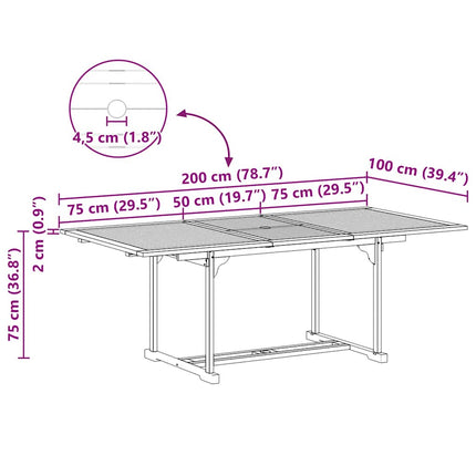Trädgårdsmöbelset 7 pcs Brun Massivt teakträ