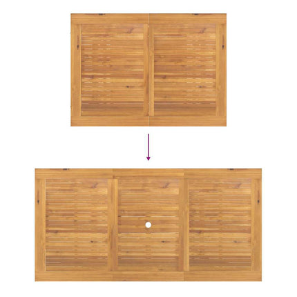 Trädgårdsmöbelset 5 pcs Brun Massivt teakträ