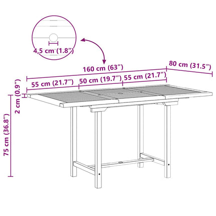 Trädgårdsmöbelset 7 pcs Brun Massivt teakträ