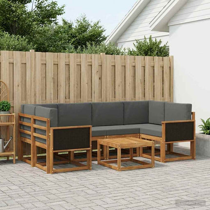Utomhussoffset med kudde 5 pcs Naturlig och Antracit