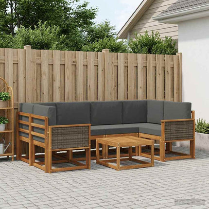 Utomhussoffset med kudde 5 pcs Naturlig och Antracit