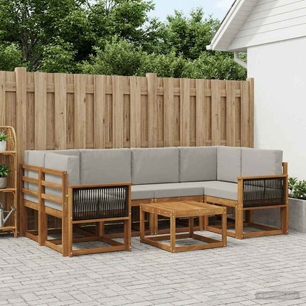Utomhussoffset 5 pcs Naturlig och ljusgrå