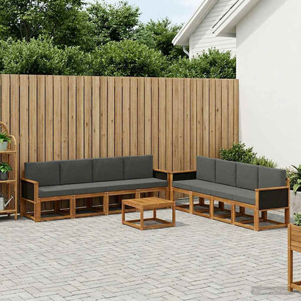 Utomhussoffset med kudde 7 pcs Naturlig och Antracit
