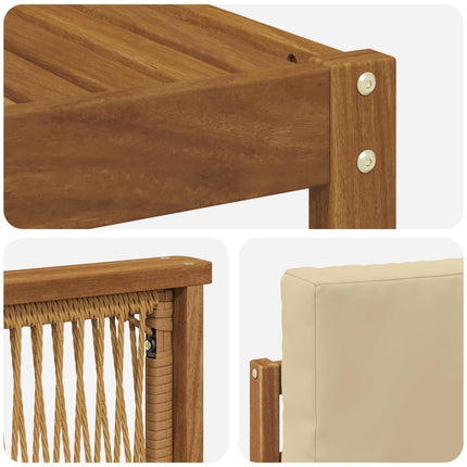 Utomhussoffset 4 pcs Naturlig och Beige Polyester