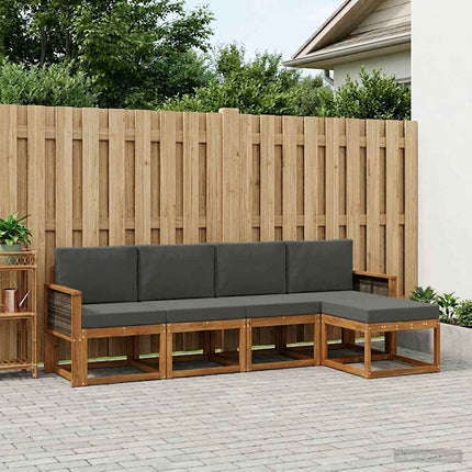 Utomhussoffset 5 pcs Naturlig och Antracit Polyester