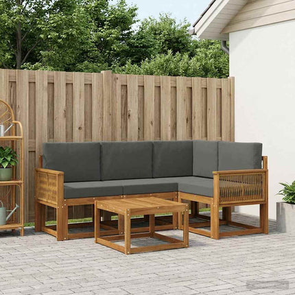 Utomhussoffset 5 pcs Naturlig och Antracit Polyester
