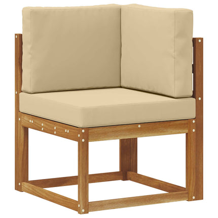 Utomhussoffset med kudde 6 pcs Naturlig och Beige Polyester