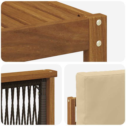 Utomhussoffset 6 pcs Naturlig och Beige Massivt Akaciaträ