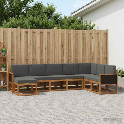 Utomhussoffset 8 pcs Naturlig och Antracit Massivt Akaciaträ