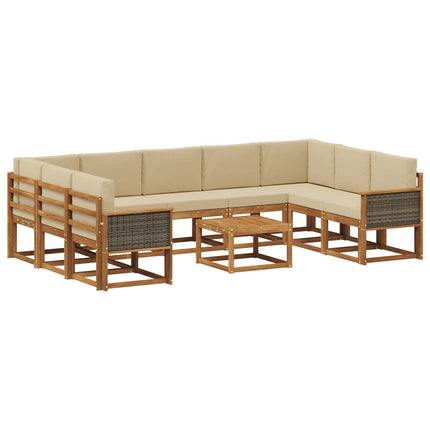 Utomhussoffset 10 st Naturlig och Beige