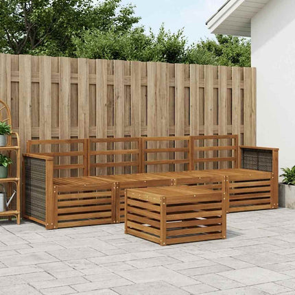 Utomhussoffset 5 pcs Naturlig Massivt Akaciaträ