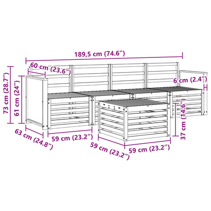 Utomhussoffset 5 pcs Naturlig Massivt Akaciaträ
