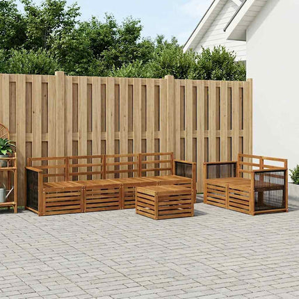 Utomhussoffset 7 pcs Naturlig Massivt Akaciaträ