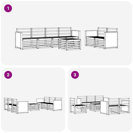 Utomhussoffset 7 pcs Naturlig Massivt Akaciaträ