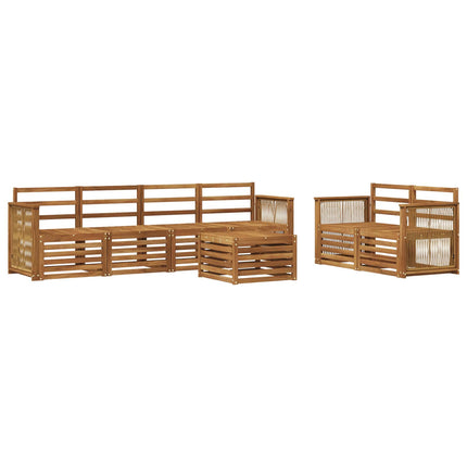 Utomhussoffset 7 pcs Naturlig Massivt Akaciaträ