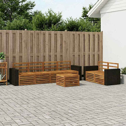 Utomhussoffset 7 pcs Naturlig Massivt Akaciaträ