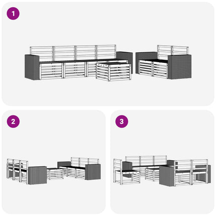 Utomhussoffset 7 pcs Naturlig Massivt Akaciaträ