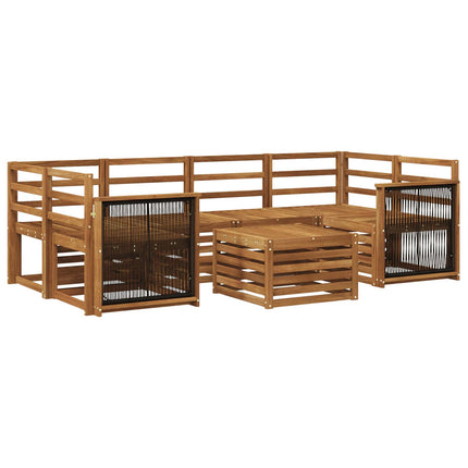 Utomhussoffset 7 pcs Naturlig Massivt Akaciaträ
