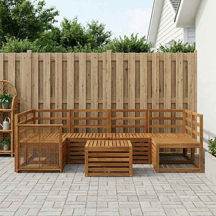 Utomhussoffset 7 pcs Naturlig Massivt Akaciaträ