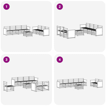 Soffgrupper 8 pcs Massivt Akaciaträ